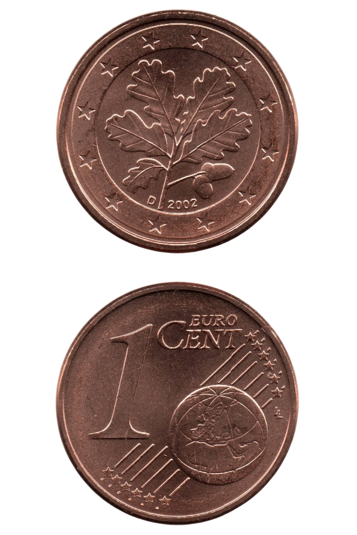Yabancı Madeni ParalarAlmanya, 1 Euro Cent 2002, ÇİL