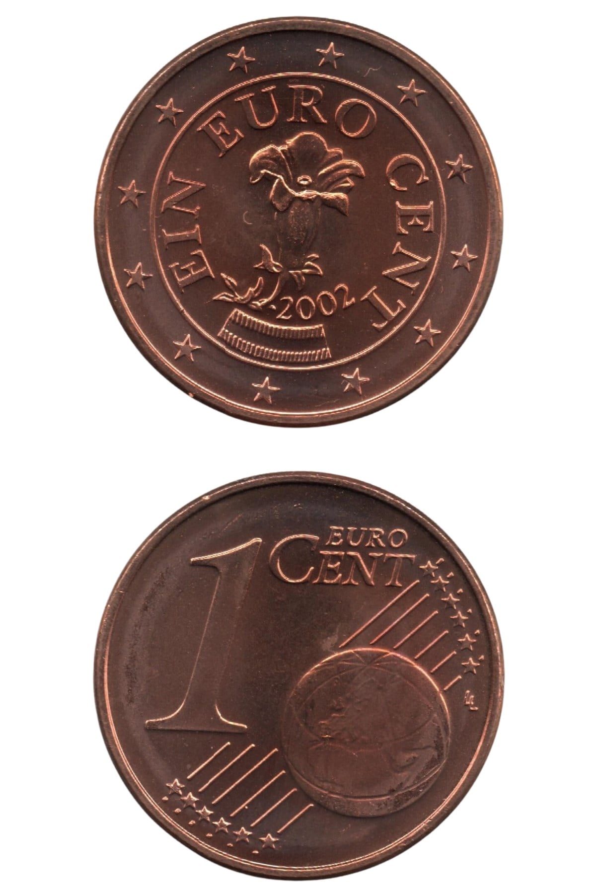 Yabancı Madeni ParalarAvusturya, 1 Euro Cent 2002, ÇİL Eski Madeni Para