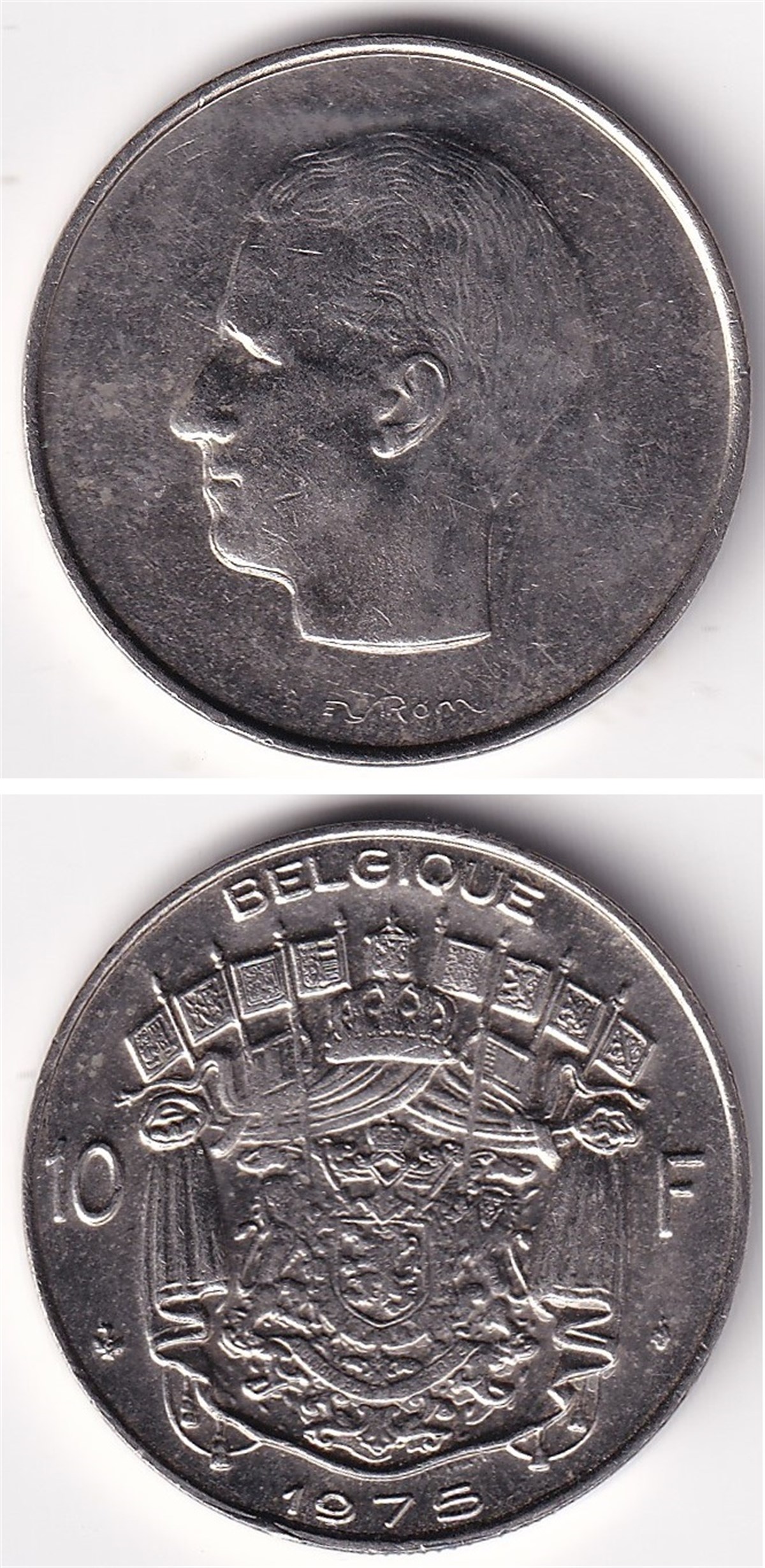 Yabancı Madeni ParalarBelçika, 10 Frank 1975 ÇİL Yabancı Madeni Para