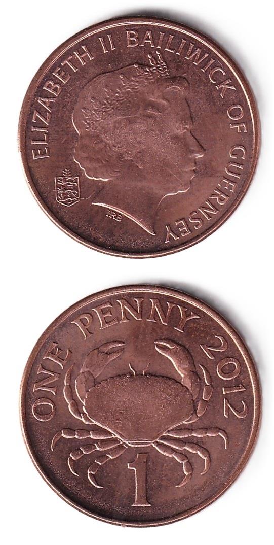 Yabancı Madeni ParalarGuernsey, 1 Penny (2012) ÇİL Eski Yabancı Madeni Para