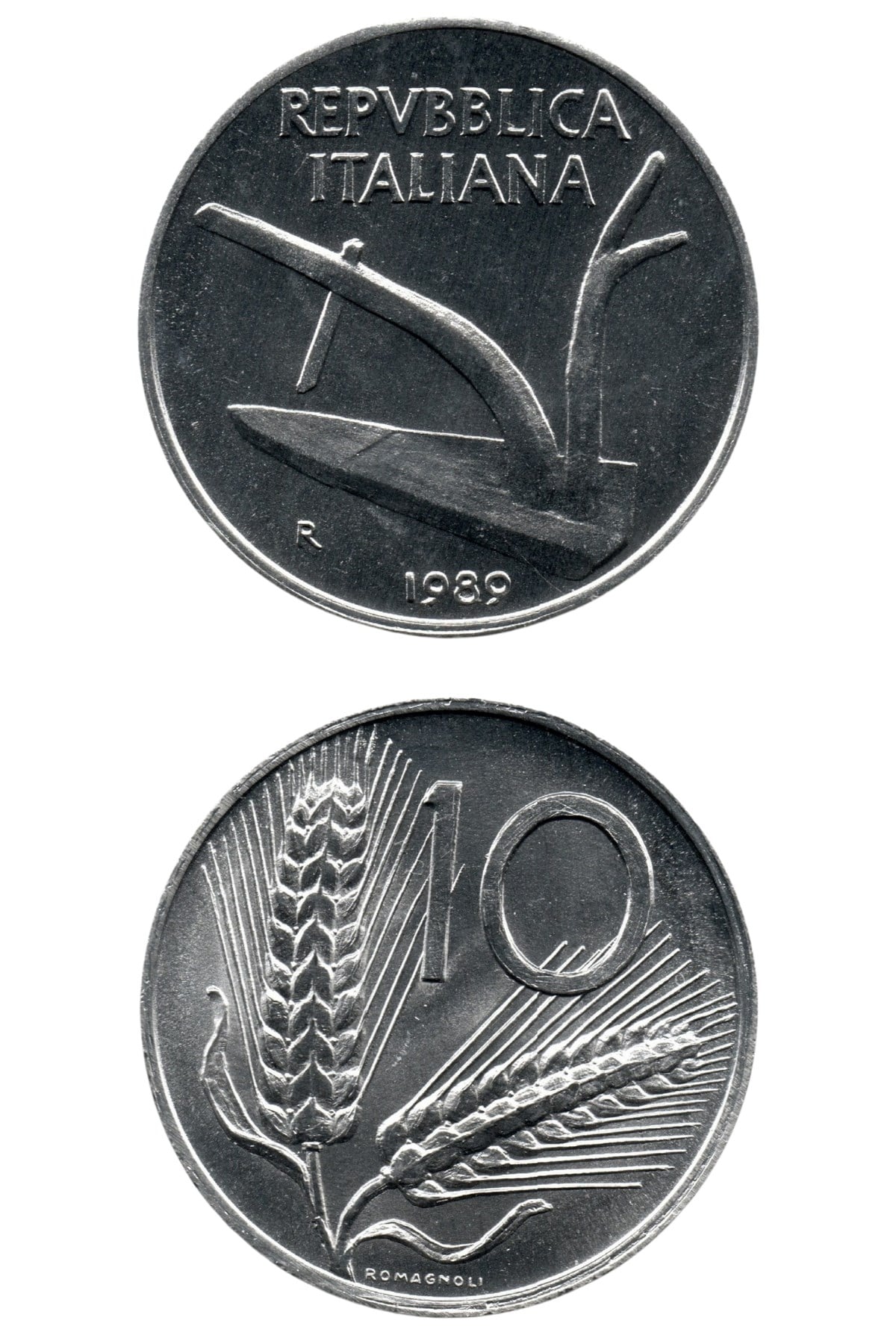 Yabancı Madeni Paralarİtalya, 10 Lire 1989, ÇİL Eski Madeni Para