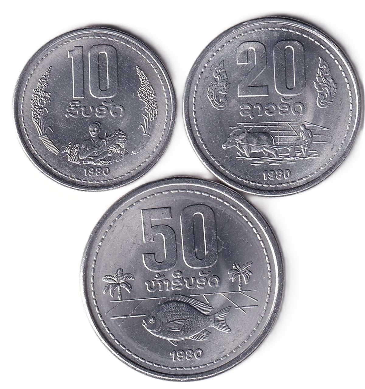 Yabancı Madeni ParalarLaos ÇİL Yabancı Madeni Eski Para Seti (1980)