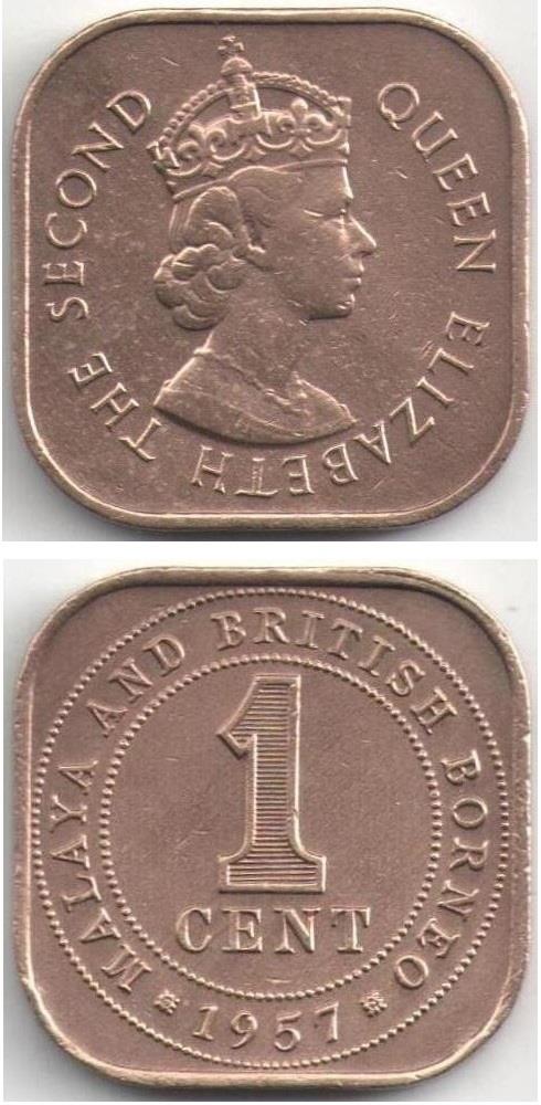 Yabancı Madeni ParalarMalaya ve İngiliz Borneo 1 Cent 1956-61 ÇT/ÇÇT Eski Madeni Para
