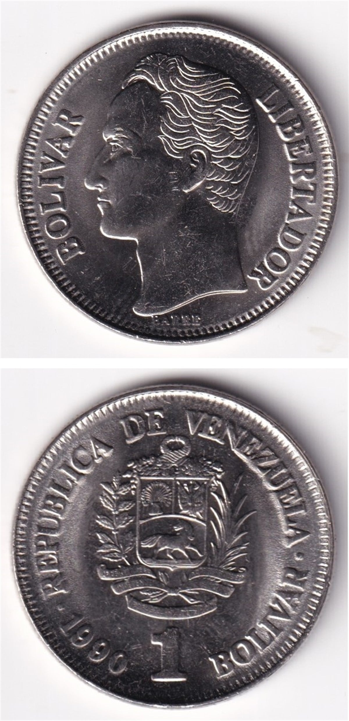Yabancı Madeni ParalarVenezuela, 1 Bolivar 1990 ÇİL Madeni Para