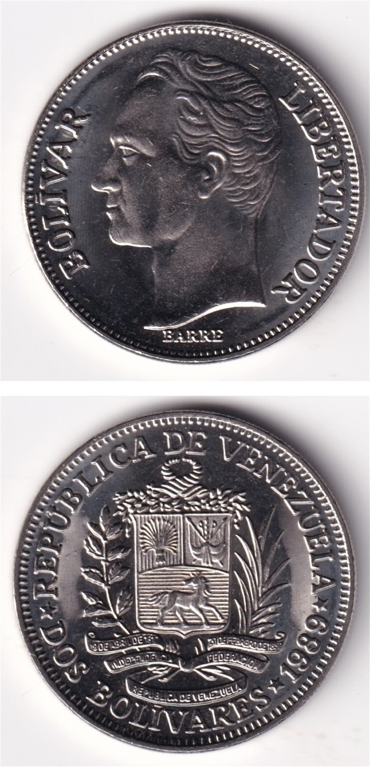 Yabancı Madeni ParalarVenezuela, 2 Bolivar 1989 ÇİL Madeni Para