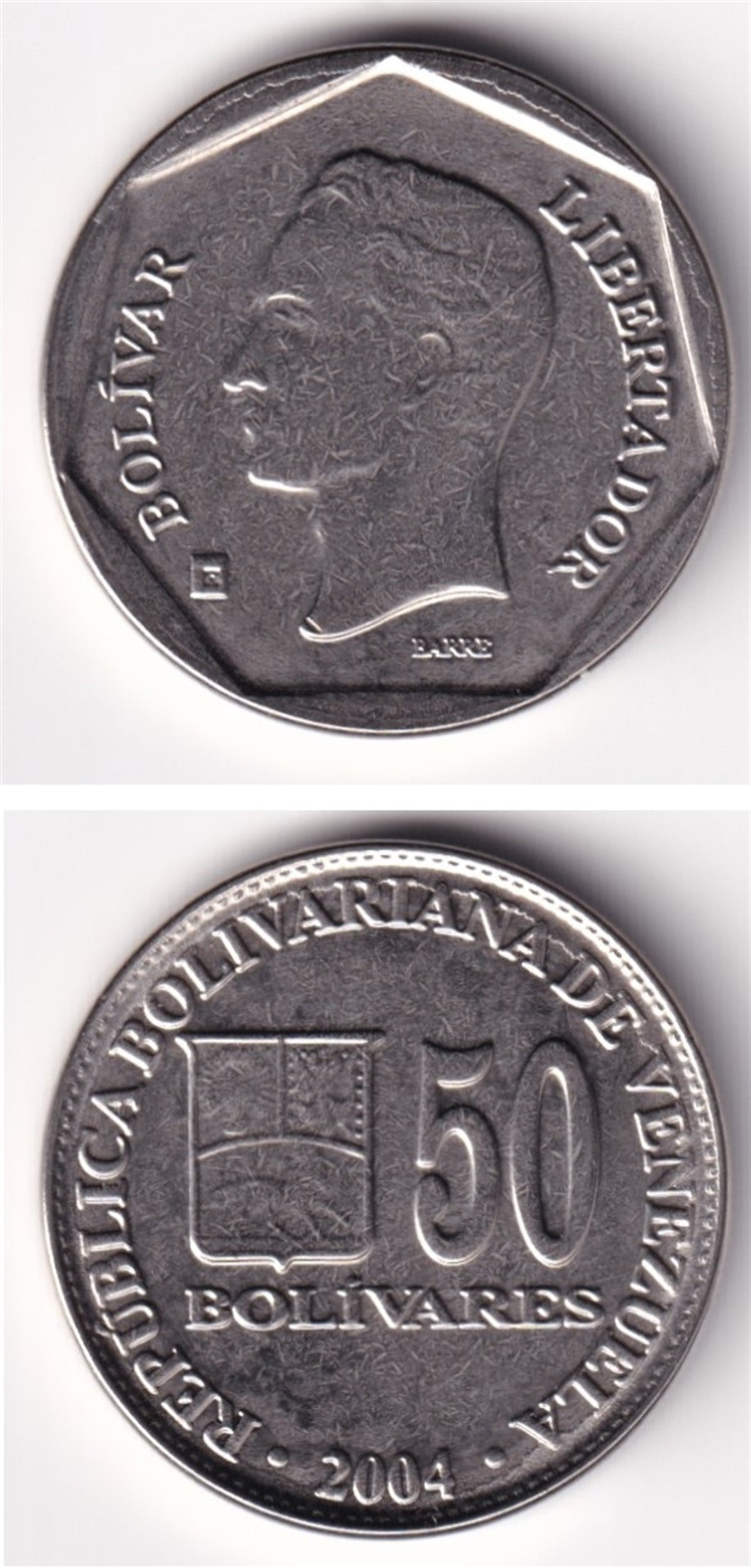 Yabancı Madeni ParalarVenezuela, 50 Bolivar 2004 ÇİL Madeni Para