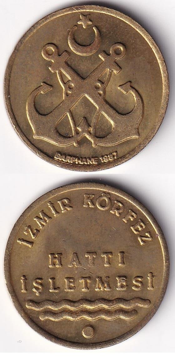 Yerli Jetonİzmir Körfez Hattı İşletmesi Jetonu Darphane 1987 (TK-0030)
