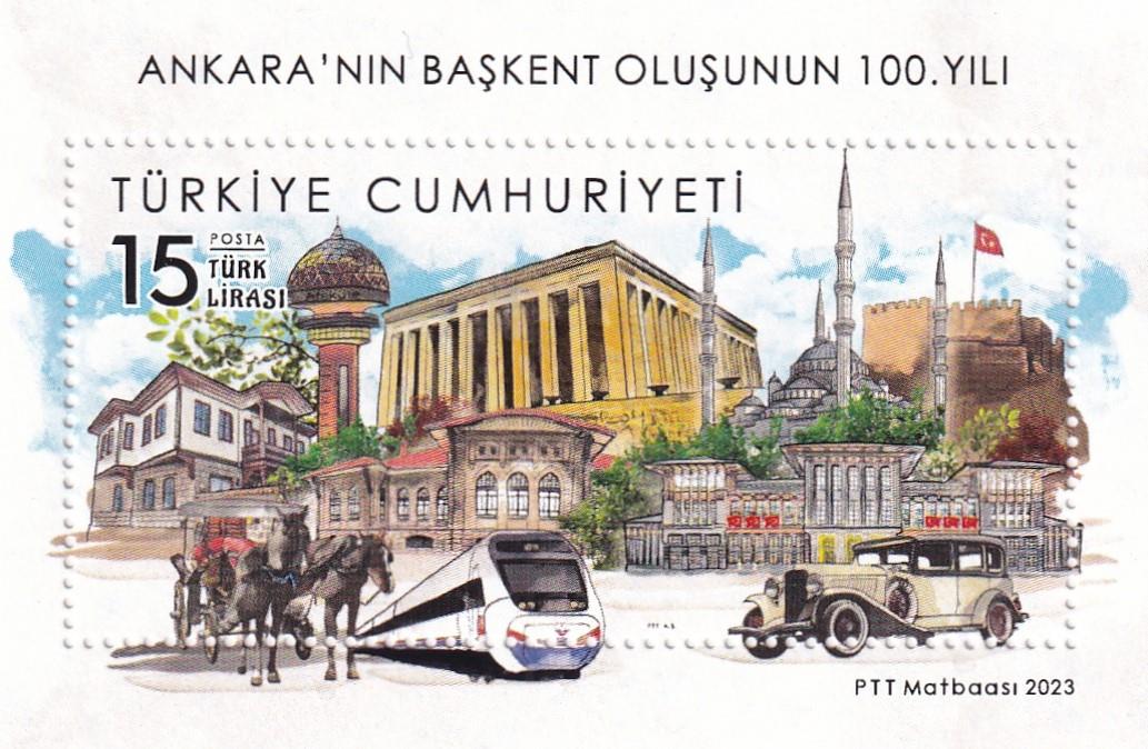 Yerli Pul KoleksiyonuAnkara'nın Başkent Oluşunun 100. Yılı - Anma Bloku