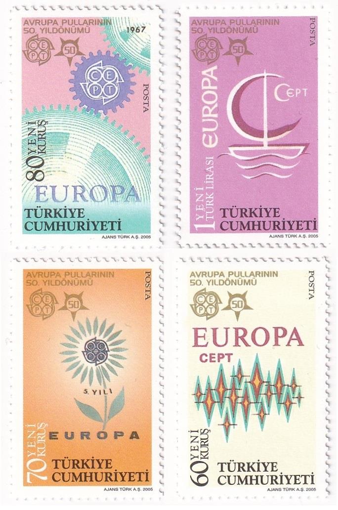 Yerli Pul KoleksiyonuAvrupa Pullarının 50. Yıl Dönümü - Tam Seri