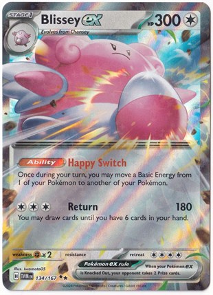 *** Özel Pokemon Kartları ***Blissey ex #134 - Pokemon Twilight Masquerade - Pokemon Kartı (Mint)
