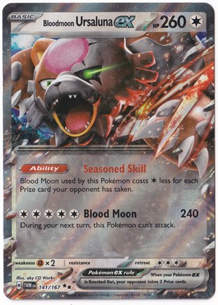 *** Özel Pokemon Kartları ***Bloodmoon Ursaluna ex #141 - Pokemon Twilight Masquerade - Pokemon Kartı (Mint)