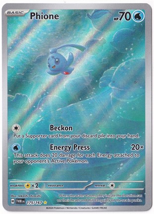 *** Özel Pokemon Kartları ***Phione #175 - Pokemon Twilight Masquerade - Pokemon Kartı (Mint)