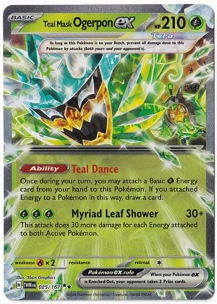 *** Özel Pokemon Kartları ***Teal Mask Ogerpon ex #25 - Pokemon Twilight Masquerade - Pokemon Kartı (Mint)