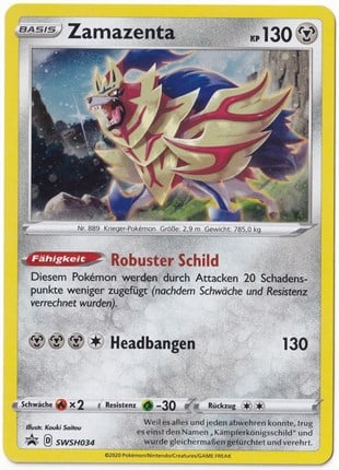 *** Özel Pokemon Kartları ***Zamazenta #SWSH034 - Pokemon Almanca Promo - Pokemon Kartı (Mint)