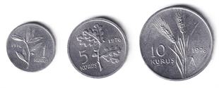 1958-1980 Dönemi Madeni ParalarıTürkiye, 1976 ÇİL Alüminyum Kuruş Takım