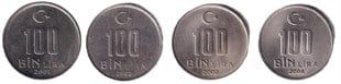 1981-2004 Dönemi Madeni Paraları100.000 Lira (2001-2004) Tam Takım ÇİL Eski Madeni Para Seti
