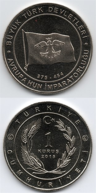 2005 ve Sonrası Dönem Madeni ParalarıAvrupa Hun İmparatorluğu Hatıra Parası (Büyük Türk Devletleri) 1 Kuruş