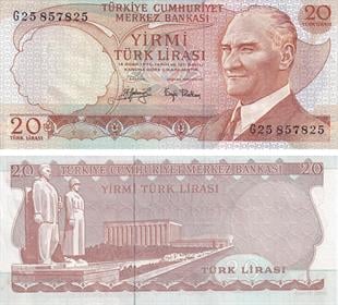 Türkiye, 6. Emisyon 3. Tertip 20 TL ÇİL Eski Kağıt Para