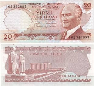Türkiye, 6. Emisyon 4. Tertip 20 TL ÇİL Eski Kağıt Para