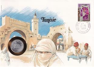 Madeni Para MektuplarıMünz-Briefe, Tunus, 5 Milimes 1983