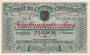 NotgeldAlmanya, Gonsenheim (Mainz), 500.000 Mark (1923) - Hiperenflasyon Notgeldi (ÇİL)