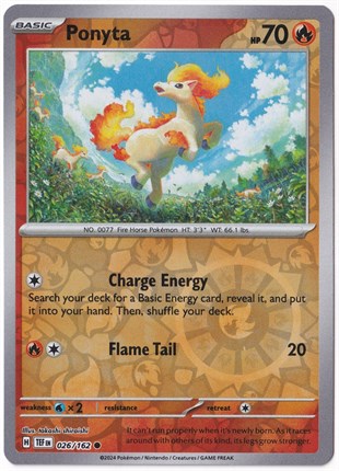 Temporal ForcesPonyta [Reverse Holo] 026/162 - Temporal Forces - Pokemon Kartı (Mint)