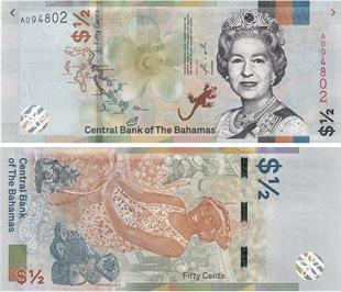 Yabancı Devletlerin Kağıt ParalarıBahamalar, 50 Cent (2019), Eski Yabancı Kağıt Para
