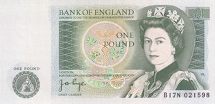 Yabancı Devletlerin Kağıt Paralarıİngiltere (Great Britain), 1 Pound (1978-80) Eski Yabancı Kağıt Para