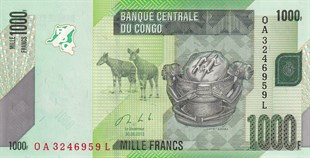 Yabancı Devletlerin Kağıt ParalarıKongo, 1.000 Frank (2013) Eski Yabancı Kağıt Para