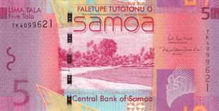 Yabancı Devletlerin Kağıt ParalarıSamoa, 5 Tala (2014) Eski Yabancı Kağıt Para