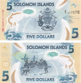 Solomon Adaları, 5 Dolar (2019) ÇİL Eski Yabancı Polimer Para
