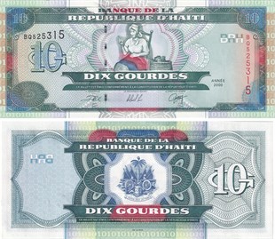 Yabancı Kağıt ParalarHaiti, 10 Gourdes (2000) P#265a ÇİL Eski Yabancı Kağıt Para