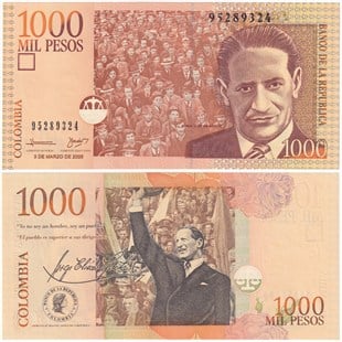 Yabancı Kağıt ParalarKolombiya, 1.000 Peso (2005) P#450 ÇİL Eski Yabancı Kağıt Para