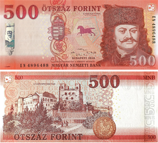 Yabancı Kağıt ParalarMacaristan, 500 Forint (2018) ÇİL Yabancı Kağıt Para