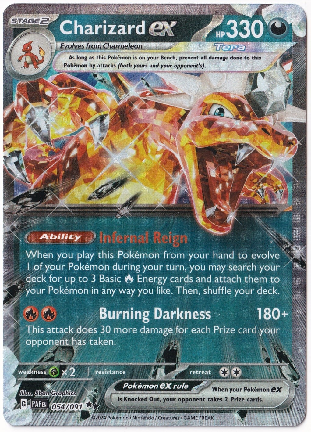 *** Özel Pokemon Kartları ***Charizard ex #54 - Pokemon Paldean Fates - Pokemon Kartı (Mint)