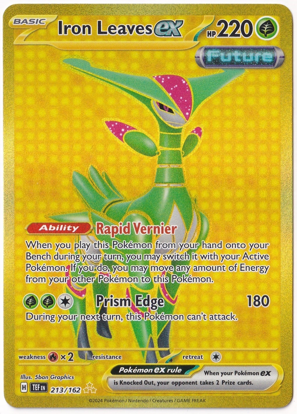 *** Özel Pokemon Kartları ***Iron Leaves ex #213 - Pokemon Temporal Forces - Pokemon Kartı (Mint)