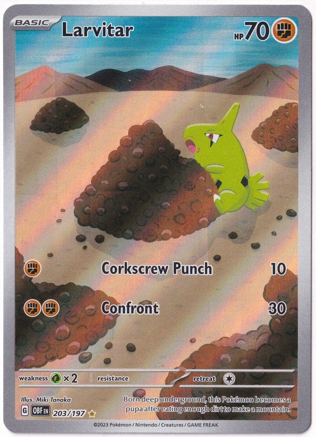 *** Özel Pokemon Kartları ***Larvitar #203 - Pokemon Obsidian Flames - Pokemon Kartı (Mint)