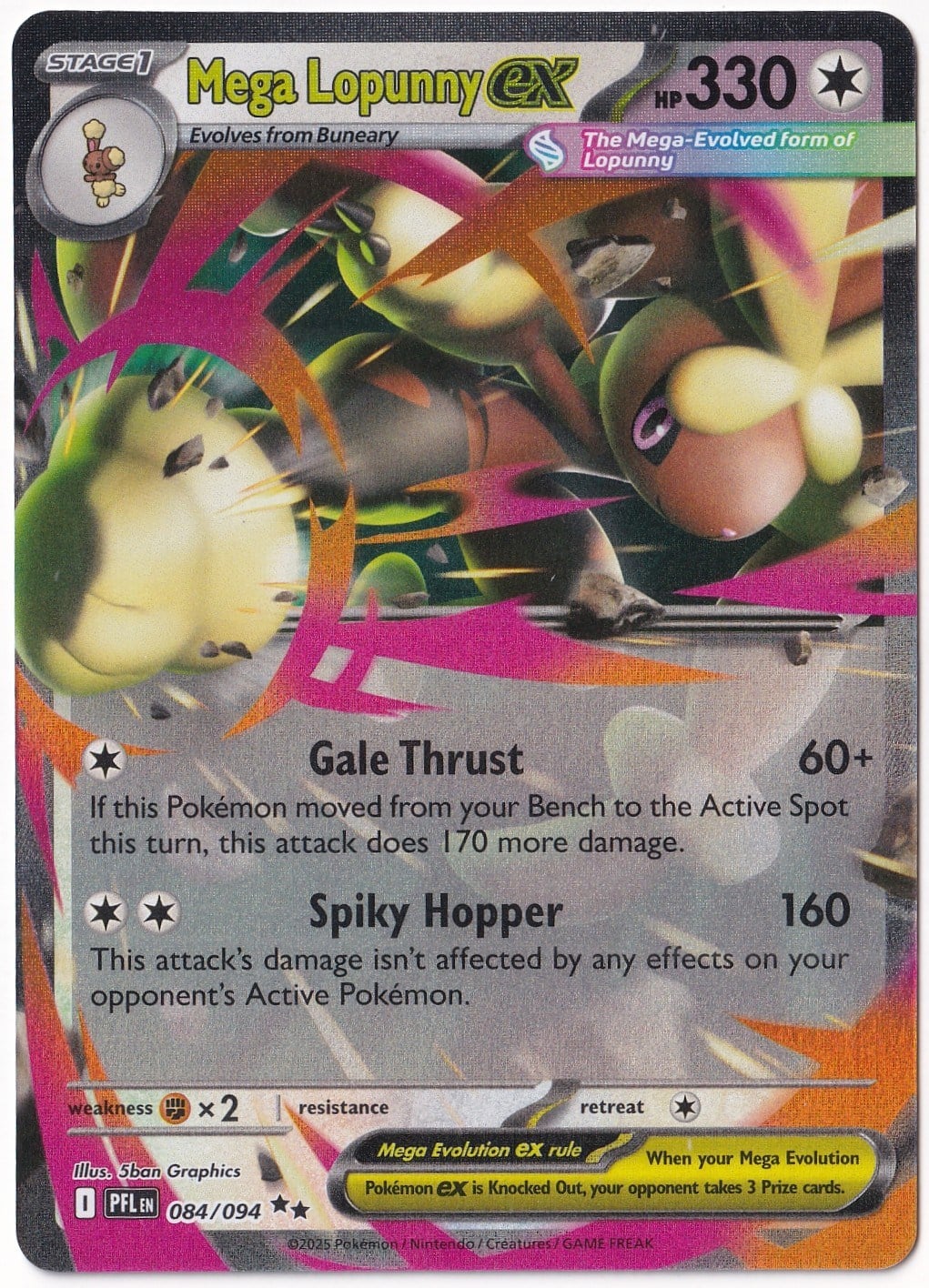 *** Özel Pokemon Kartları ***Mega Lopunny ex #84 - Pokemon Phantasmal Flames - Pokemon Kartı (Mint)