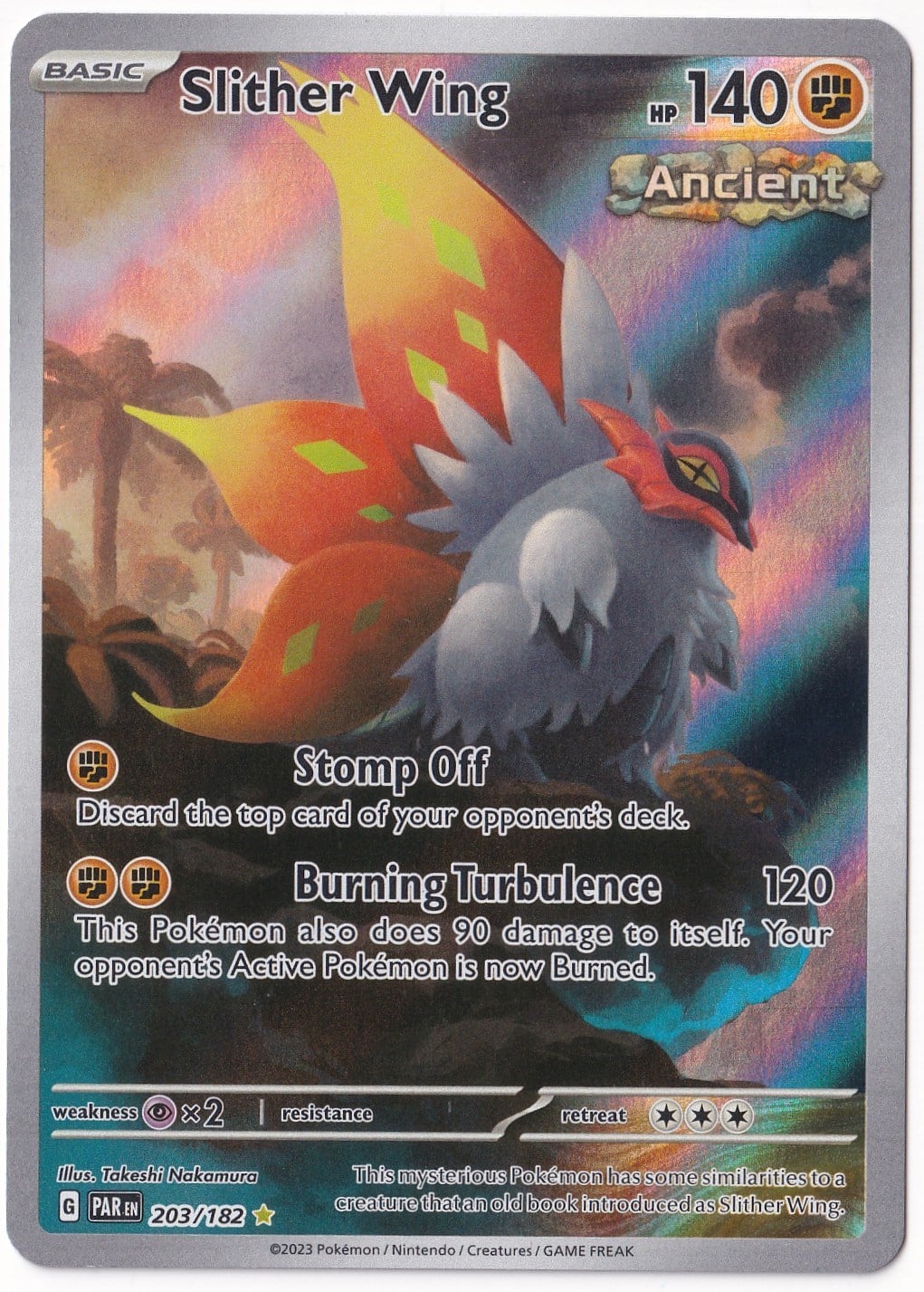 *** Özel Pokemon Kartları ***Slither Wing #203 - Pokemon Paradox Rift - Pokemon Kartı (Mint)
