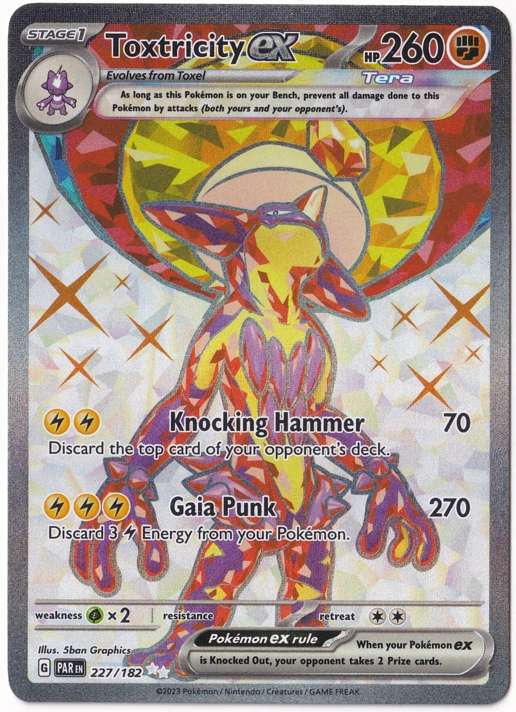 *** Özel Pokemon Kartları ***Toxtricity ex #227 - Pokemon Paradox Rift - Pokemon Kartı (Mint)