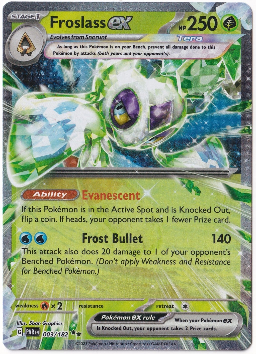 *** Özel Pokemon Kartları ***Froslass ex [Holo] #3 - Pokemon Paradox Rift - Pokemon Kartı (Mint)