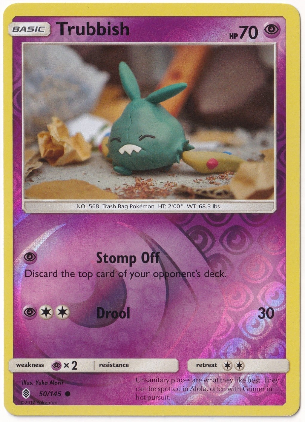 *** Özel Pokemon Kartları ***Trubbish [Reverse Holo] #50 - Pokemon Guardians Rising - Pokemon Kartı (Mint)