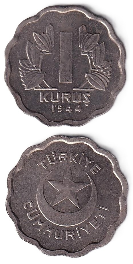 1934-1957 Dönemi Madeni Paraları1 Kuruş (1944) ÇİL