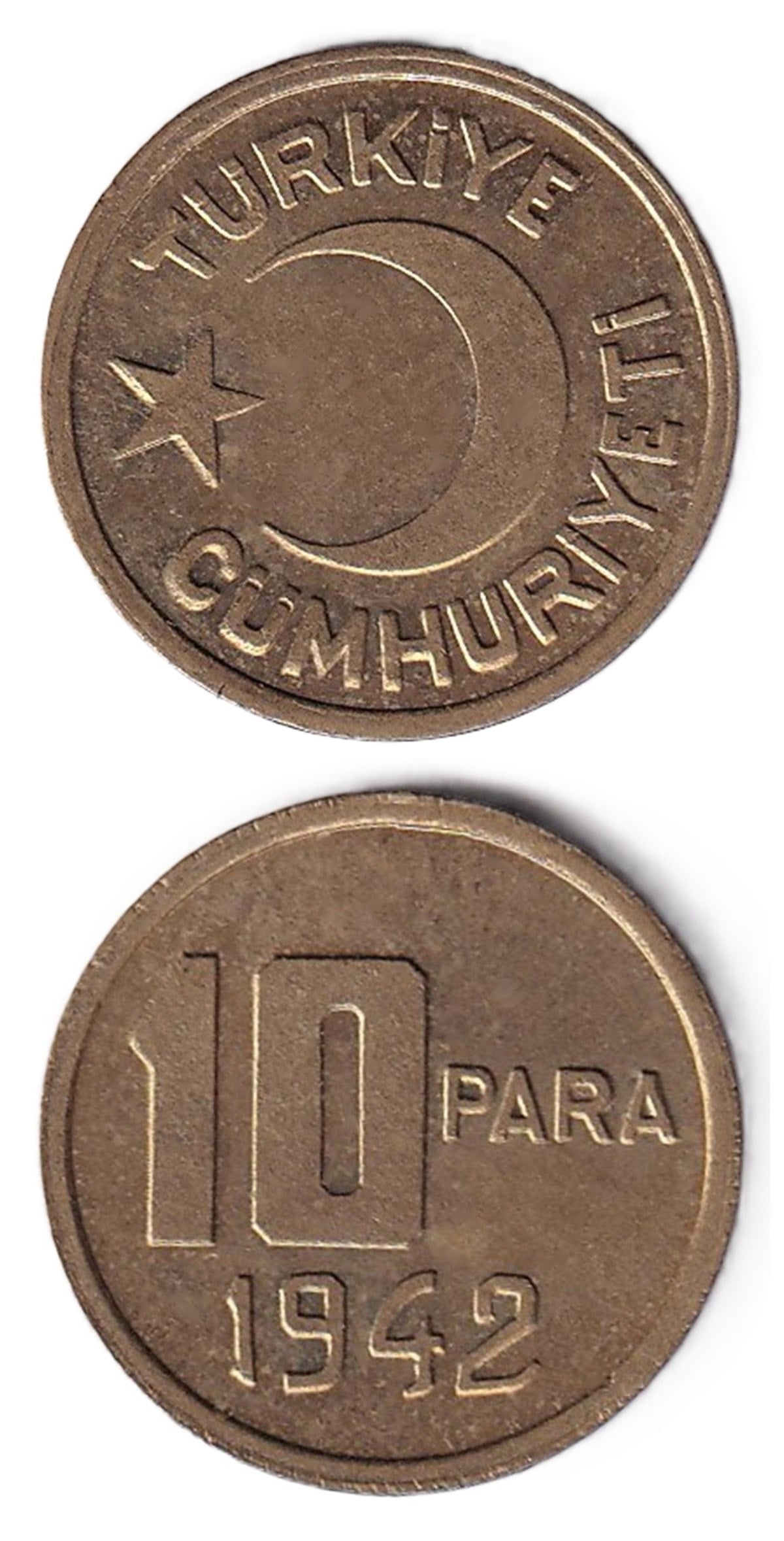 1934-1957 Dönemi Madeni Paraları10 Para (1942) ÇİL Eski Madeni Para