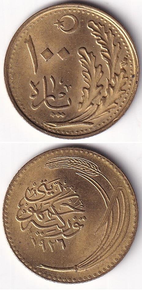 1934-1957 Dönemi Madeni Paraları100 Para (1926) Bronz ÇİL Eski Madeni Para