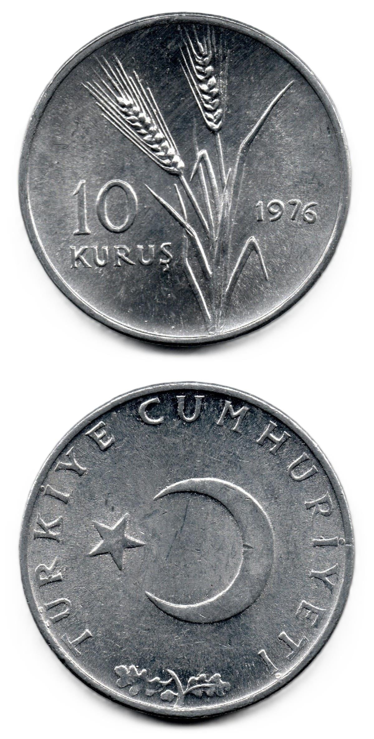 1958-1980 Dönemi Madeni Paraları10 Kuruş (1976) ÇİL Eski Madeni Para