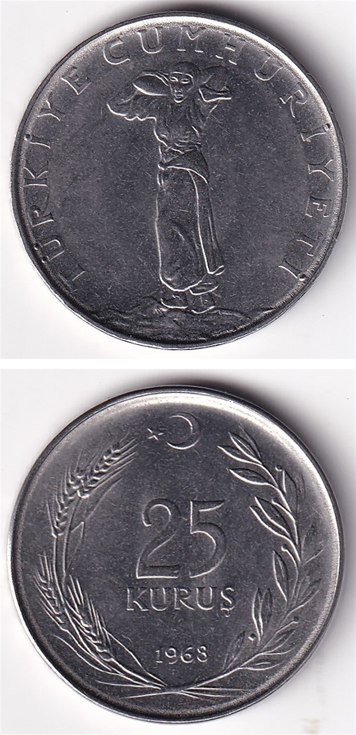 1958-1980 Dönemi Madeni Paraları25 Kuruş (1968) ÇİL Eski Madeni Para