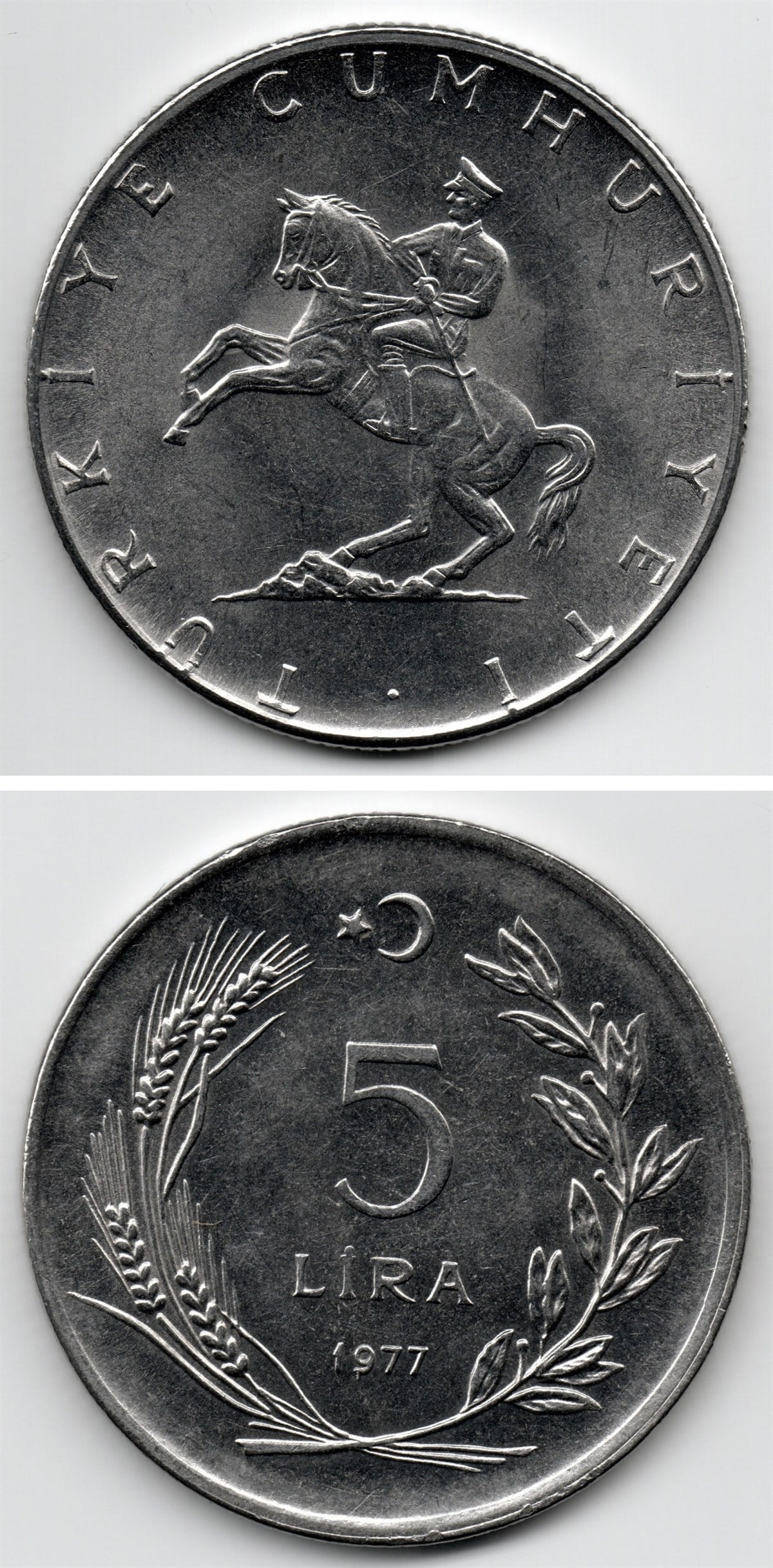 1958-1980 Dönemi Madeni Paraları5 Lira (1977) ÇİL Eski Madeni Para