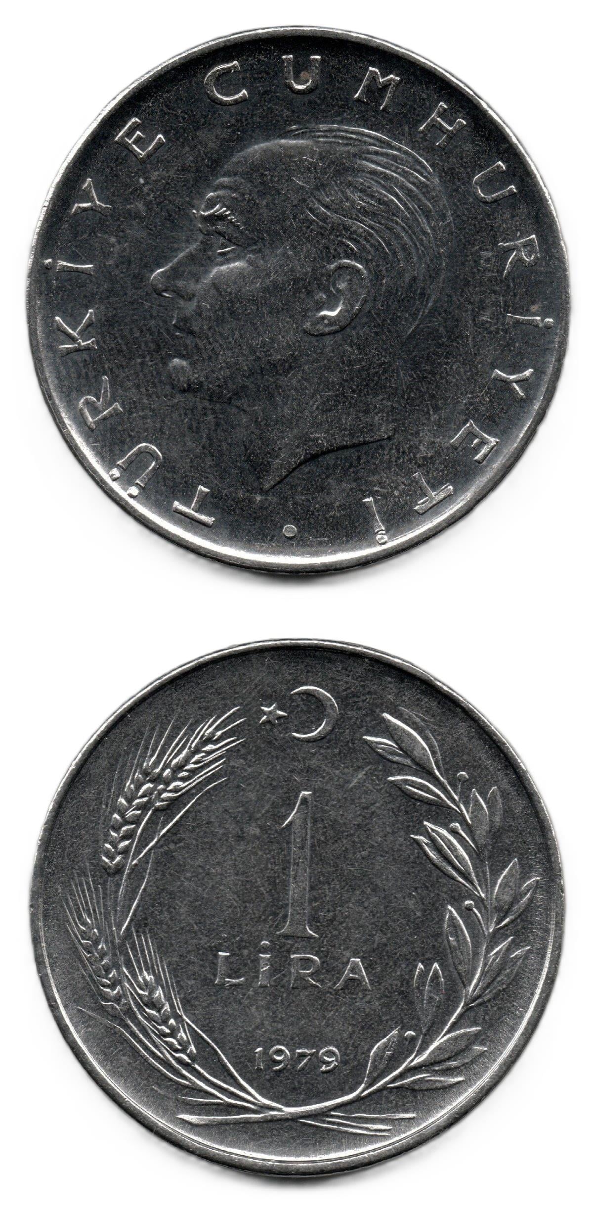 1958-1980 Period CoinsTürkiye, 1 Lira (1979) ÇİL Eski Madeni Para
