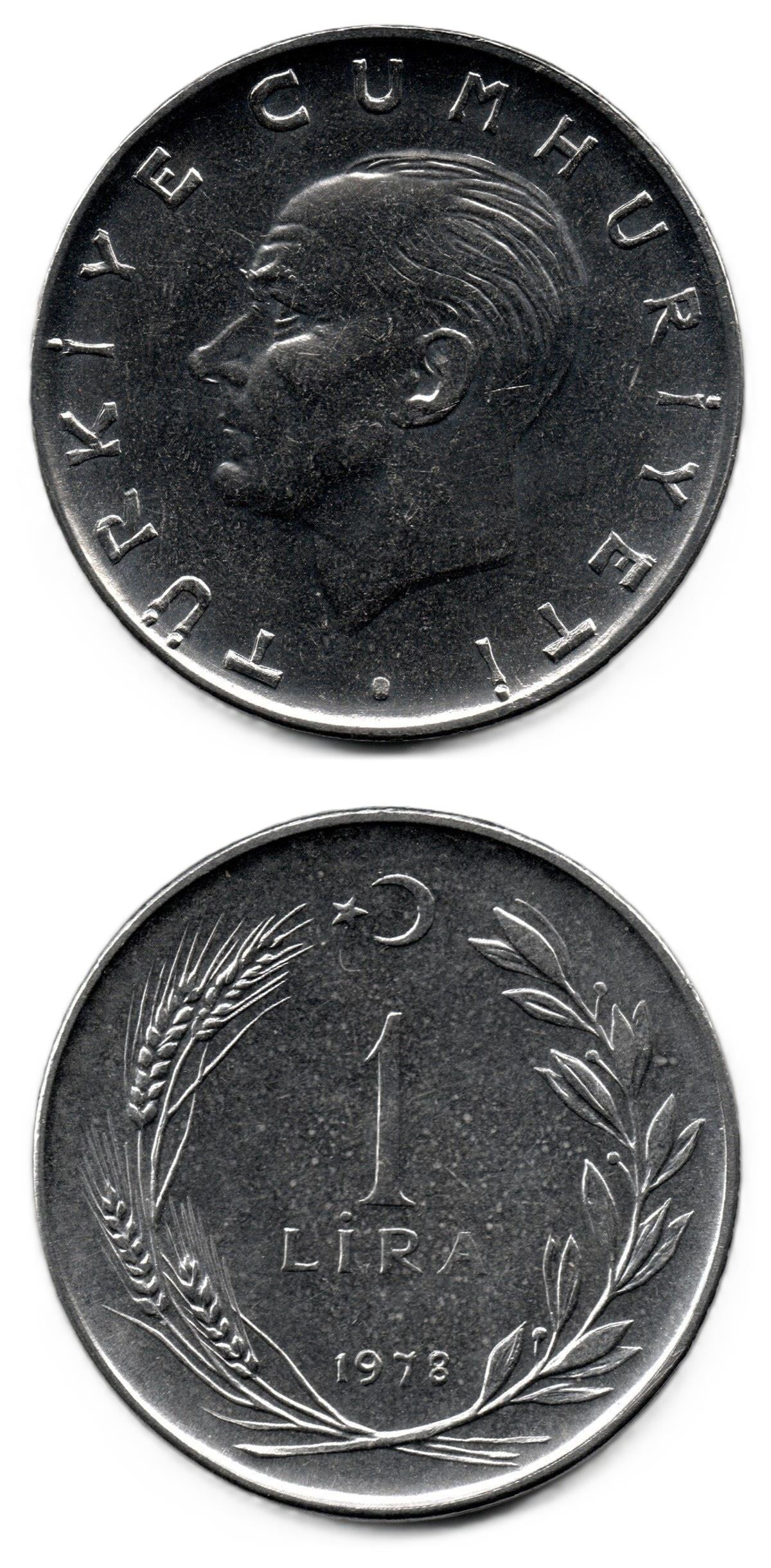 1958-1980 Period CoinsTürkiye, 1 Lira (1978) ÇİL Eski Madeni Para
